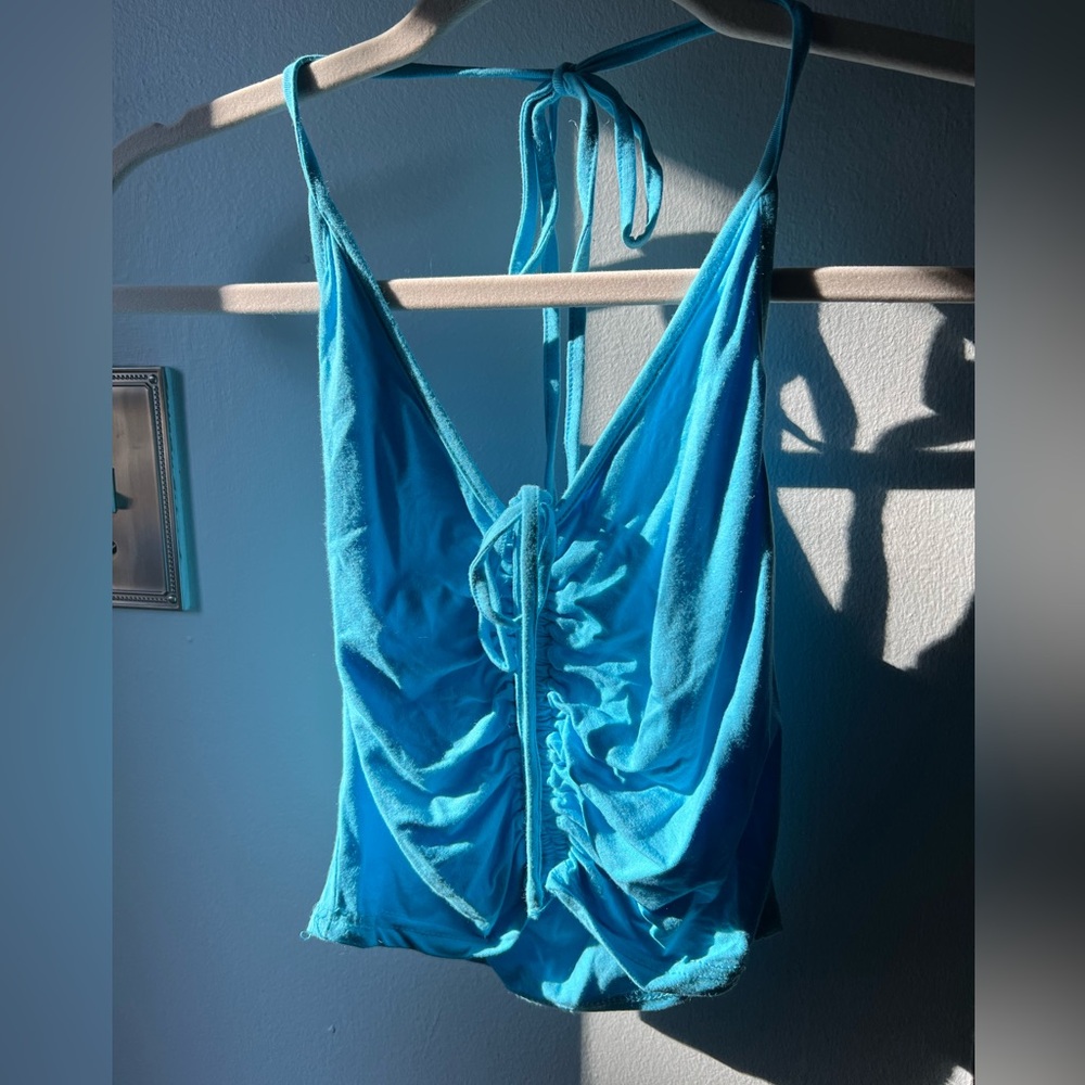 I.AM.GIA halter crop top blue
